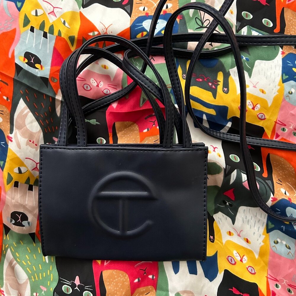 Telfar Small Navy Blue Shopping Bag